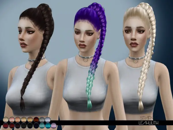 The Sims Resource: Sparkle hair by LeahLilith for Sims 4