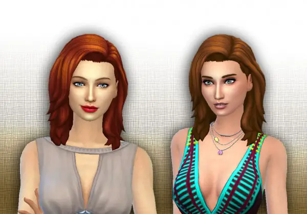 Mystufforigin: Medium Wavy converted hair for Sims 4