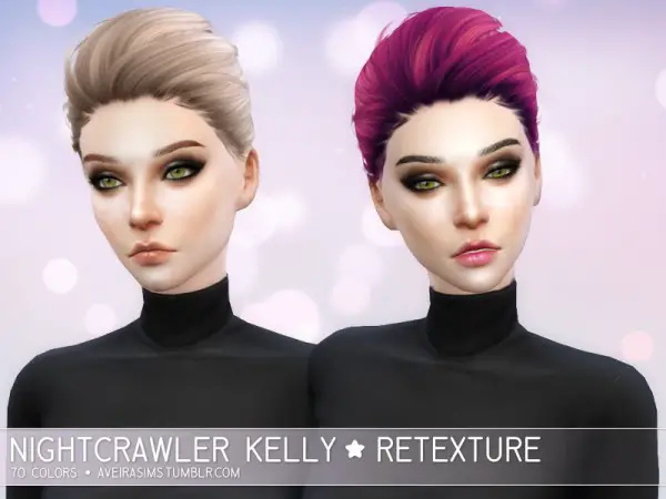 Aveira Sims 4: Nightcrawler`s Kelly hair retextured for Sims 4