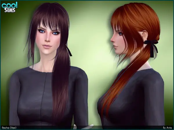 The Sims Resource: Rocha Hair by Anto for Sims 4