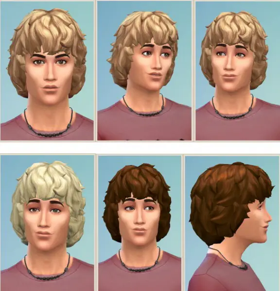 Birksches sims blog: Curly Hair for him for Sims 4