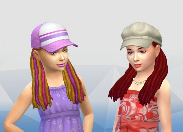 Mystufforigin: Dread Half Up hair for girls for Sims 4