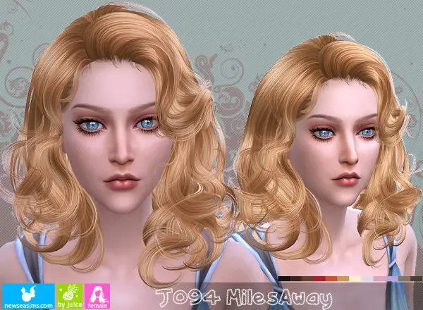 NewSea: J 094 Miles Away hair for Sims 4