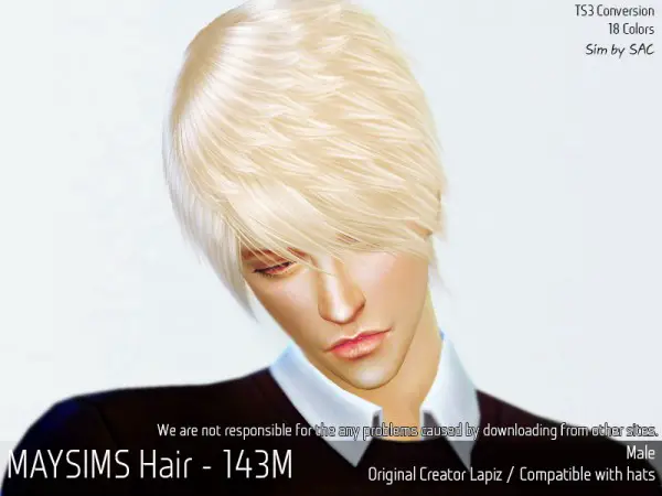 MAY Sims: May 143M hair retextured for Sims 4