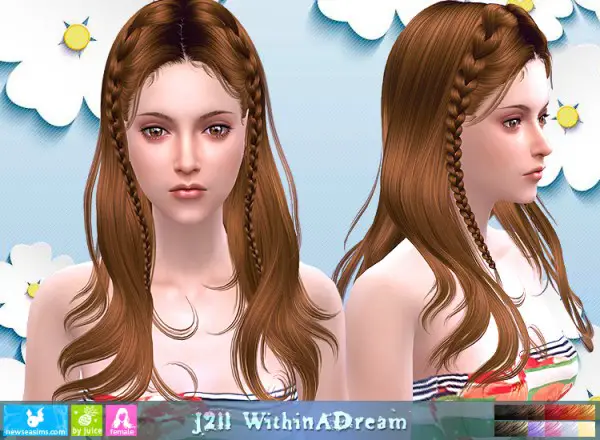 NewSea: J211 Within a dream hair for Sims 4