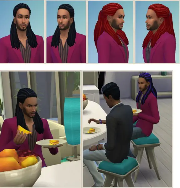 Birksches sims blog: Popcorn Dreads for him for Sims 4