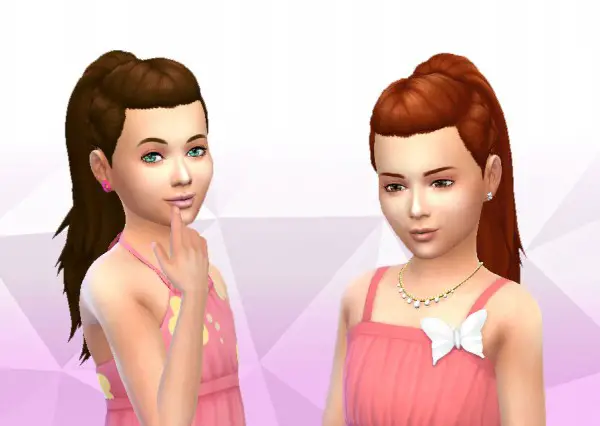Mystufforigin: Pony TriBraids for Girls for Sims 4
