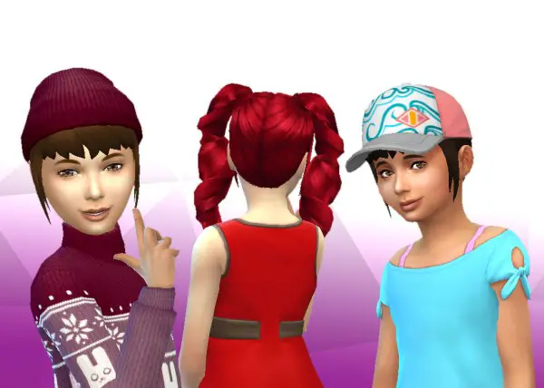 Mystufforigin: Twist Pigtails for Girls for Sims 4