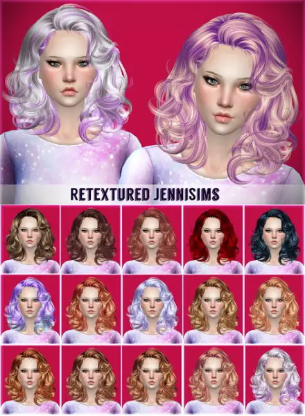 Jenni Sims: Newsea`s J094 Miles Away hairstyle retextured for Sims 4