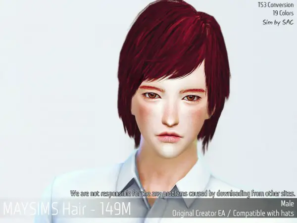 MAY Sims: May 149M hair retextured for Sims 4