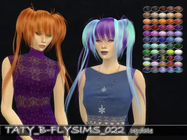 Simsworkshop: B flysims 022 hair retextured by Taty for Sims 4
