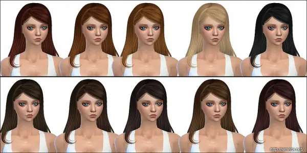 Simista: Alesso`s Emilia hairstyle retextured for Sims 4