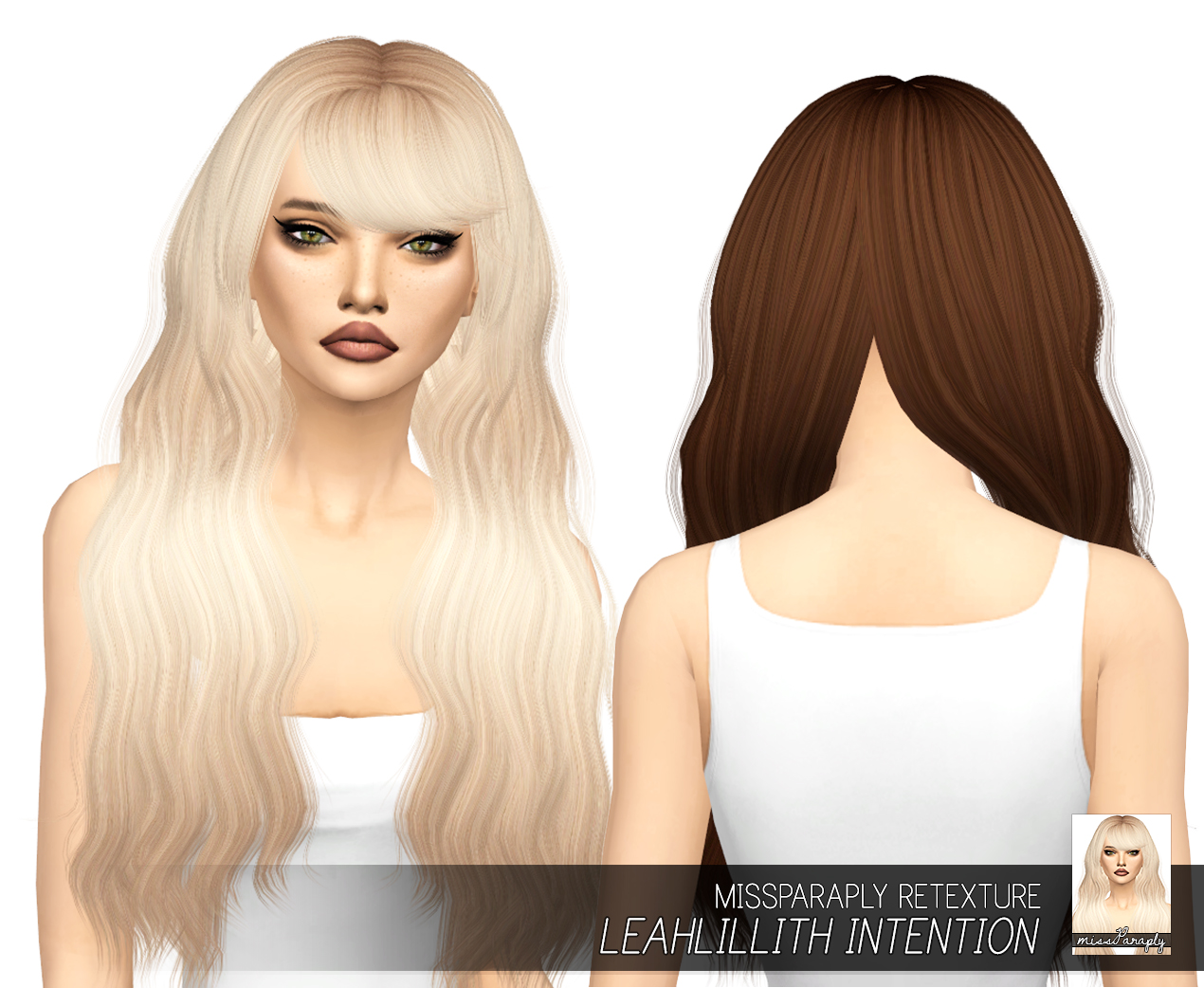 Sims 4 Hairs ~ Miss Paraply: Leahlillith`s Intention hair retextured