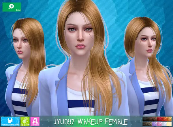 NewSea: YU 097 WakeUp  hair for Sims 4