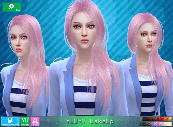 NewSea: YU 097 WakeUp  hair for Sims 4