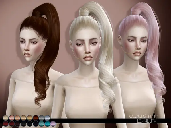 The Sims Resource: Clouds Hair by LeahLillith for Sims 4