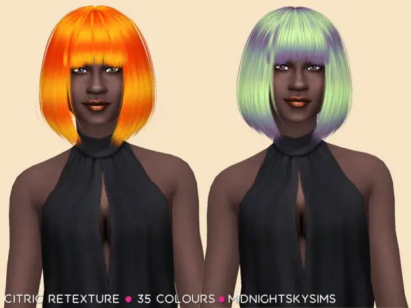Simsworkshop: Citric hair rtextured 1 by  midnightskysims for Sims 4