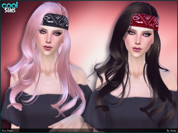 The Sims Resource: Kiss Hair by Anto for Sims 4