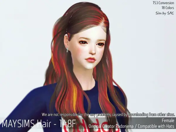 MAY Sims: May Hair 148F retextured for Sims 4
