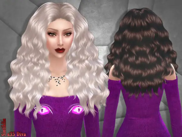 Sintiklia Sims: Diva 35 hair for Sims 4