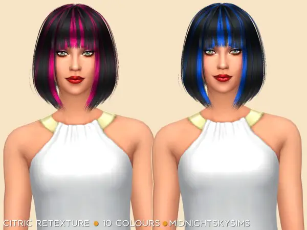 Simsworkshop: Citrus hair retextured 3 by midnightskysims for Sims 4