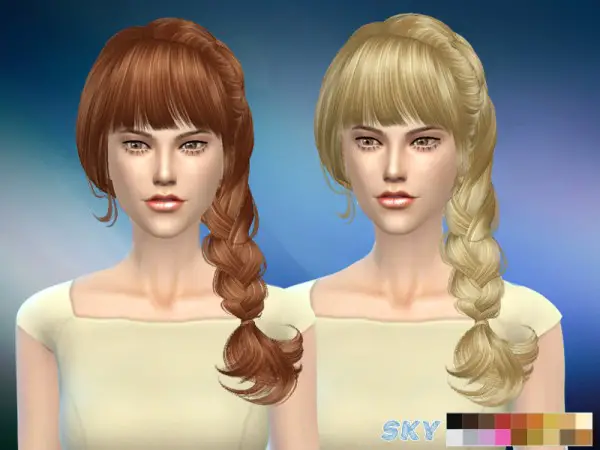 The Sims Resource: Aliza 057 hair by Skysims for Sims 4