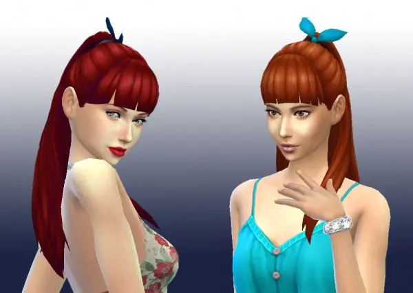 Mystufforigin: Long bow conversion hair for Sims 4