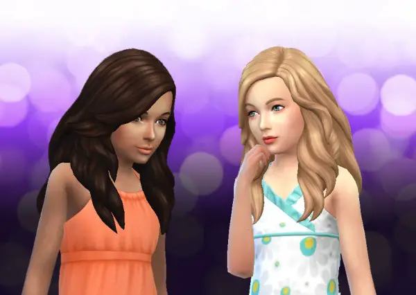 Mystufforigin: Long Soft Wavy for Girls for Sims 4