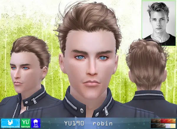 NewSea: YU190 Robin hair for Sims 4