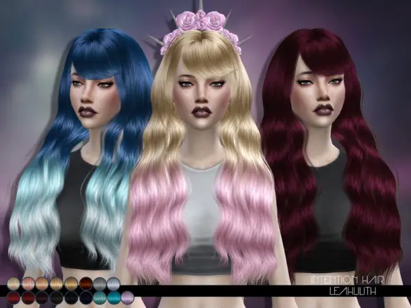 The Sims Resource: Intention Hair by LeahLillith for Sims 4