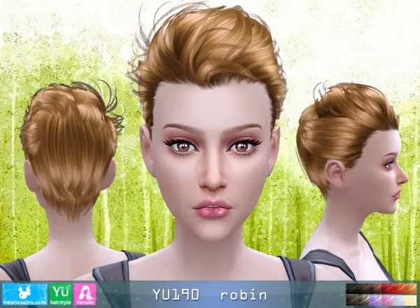 NewSea: YU190 Robin hair for her for Sims 4
