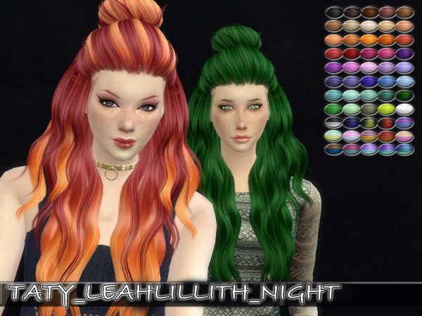Simsworkshop: LeahLillith`s Night hair retextured for Sims 4