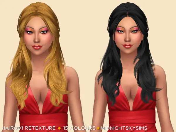 Simsworkshop: Hair 091 retextured for Sims 4