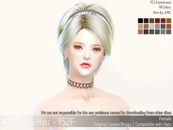 MAY Sims: May Hair 152F for Sims 4
