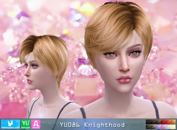 NewSea: YU086 Knightwood hair for her for Sims 4