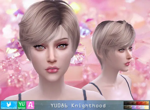 NewSea: YU086 Knightwood hair for her for Sims 4