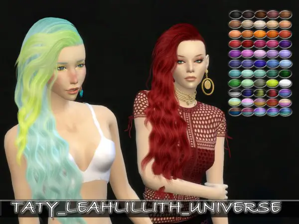 Simsworkshop: Leah Lillith Universe hair retextured by Taty for Sims 4