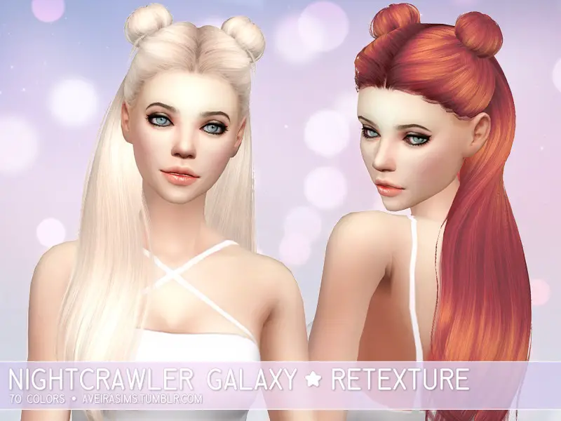 Aveira Sims 4 Nightcrawler`s Galaxy Hair Retextured Sims 4 Hairs