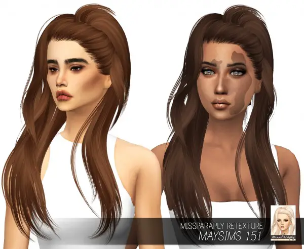Sims 4 Hairs ~ Miss Paraply: Maysims 151 hair retextured