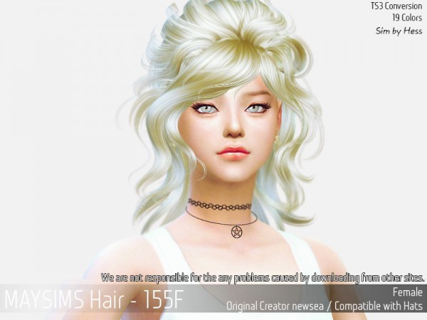 MAY Sims: May 155F hair retextured for Sims 4
