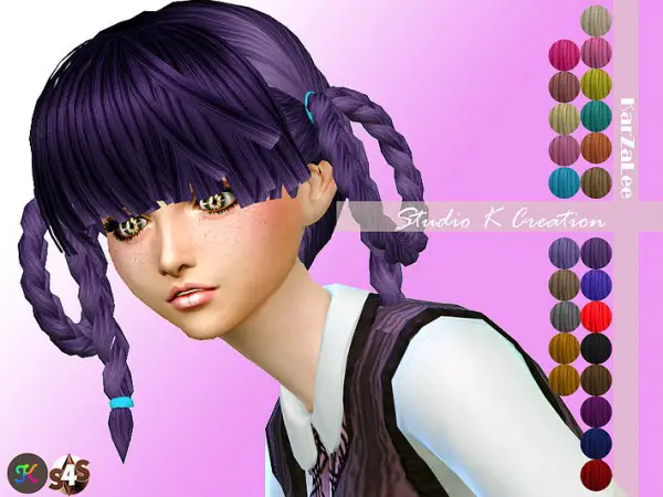 Studio K Creation: Animate hair   34 AIKA for Sims 4