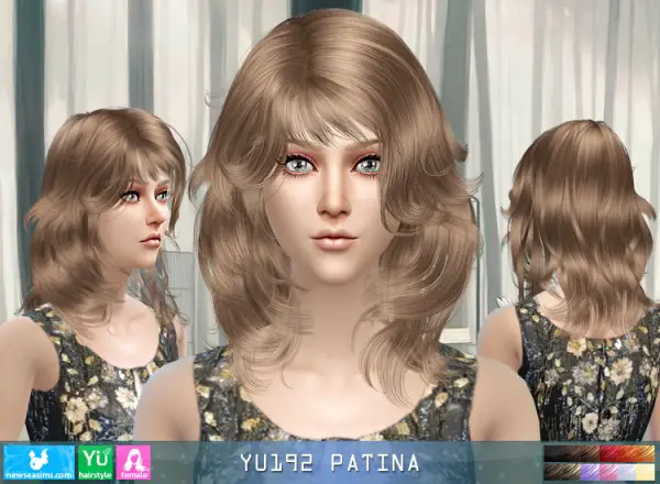 NewSea: YU192 Patina hair for Sims 4