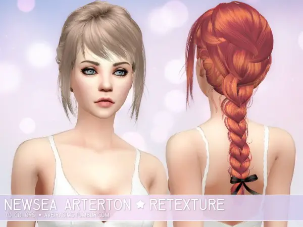 Aveira Sims 4: Newsea`a Arterton hair retextured for Sims 4