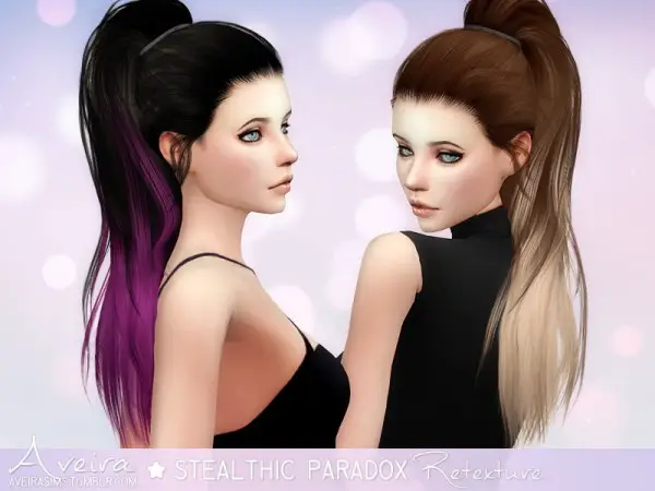 Aveira Sims 4: Stealthic`s Paradox Hair Retextured for Sims 4