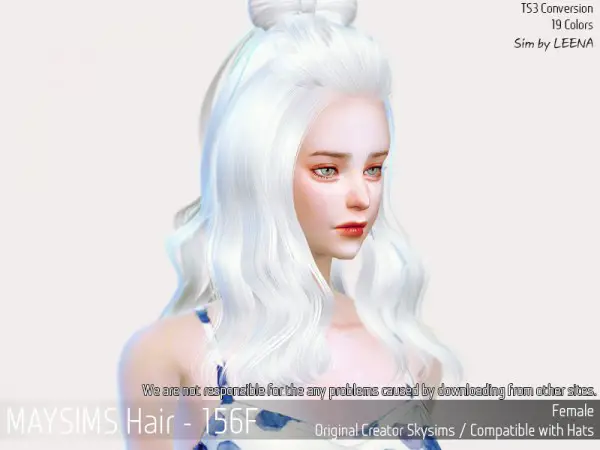 MAY Sims: May 156F hair retextured for Sims 4