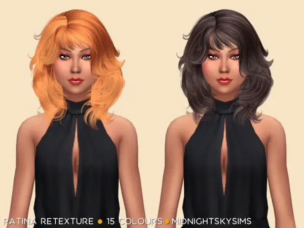 Simsworkshop: Patina Natural hair retextured by midnightskysims for Sims 4