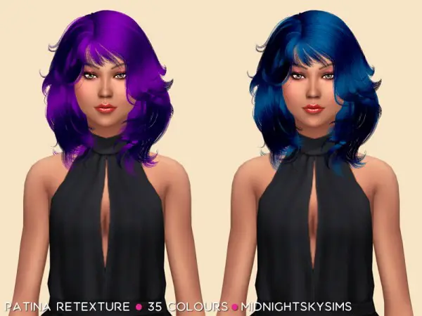 Simsworkshop: Patina Unnatural hair retextured by midnightskysims for Sims 4