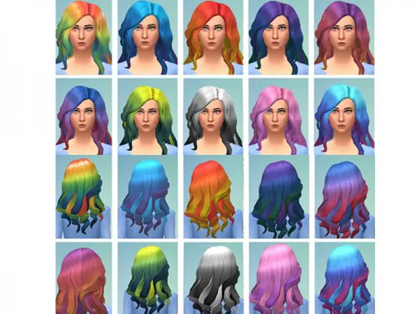 The Sims Resource: Curly Ombre Recolors by Eenhoorntje for Sims 4