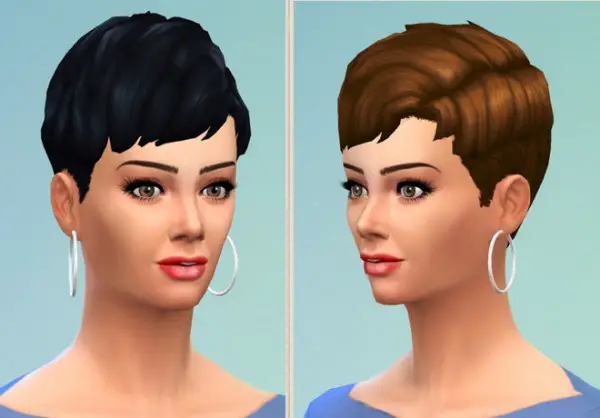 Birksches sims blog: Teased Short Hair for her for Sims 4