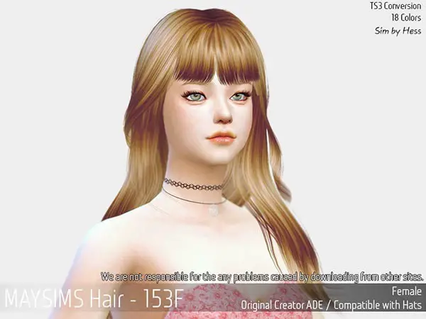 MAY Sims: May Hair153F retextured for Sims 4
